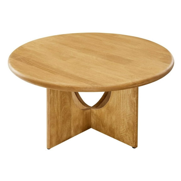 Coffee Table, Brown Oak, Wood, Round, Living Kitchen Cafe Bistro Hospitality Restaurant, Modern Contemporary HB36526