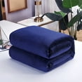 thumbnail image 6 of Dtchengua Luxury Flannel Throw Blanket - Ultra Plush, Solid Color Design for Bedroom, Living Room and Cozy Gift(Queen Size，Blue), 6 of 6