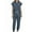 Gray, variant on Scrubs for Women Set Loose Fit Nurse Uniform Drawstring Jogger Pants and Cap Sleeve V Neck Tops with Pockets Navy L