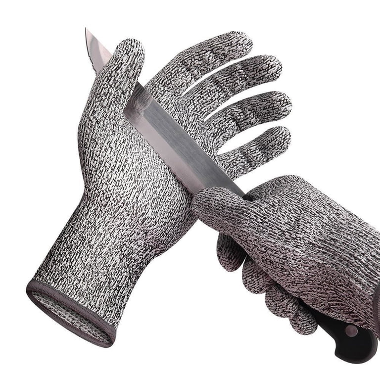 Cut Resistant Gloves Level 5 Protection - Food Grade Kitchen Safety Gloves For Oyster Shucking, Meat Cutting, 2 Pairs Black Medium