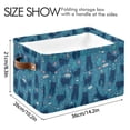 thumbnail image 4 of Yayeee 2 Pack Canvas Storage Basket with Handles for Shelves Fabric Bins Closet Organizer, Blue Forest Cat Pattern, 4 of 8