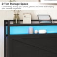 thumbnail image 6 of HOOBRO King Size Headboard with Charging Station and LED Light Strip 2-Tier Storage Height Adjustable Black BB96UDBH01, 6 of 9