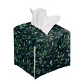 thumbnail image 6 of ZUXONGSY Green Leaf Square Tissue Box Cover 2 Piece Modern PU Leather Tissue Box Holder Waterproof Tissue Cover Customized Printed Tissue Cover Aesthetic Decor for Women Men, 6 of 7