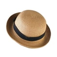 thumbnail image 5 of Holzlrgus Sun Hat, Coffee Fashion Women Bowler Hat Women Summer Sun Hats Straw Beach Hat Woven Straw Hat for Outdoor Activities, Party, Beach, 5 of 5