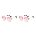 thumbnail image 3 of Sonducket Gafas de sol sin marco de PC para mujer - Protección 400 Cara ovalada Gafas de sol cuadradas con diamantes de imitación Type5 NO5, 3 of 6