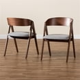 thumbnail image 3 of Bowery Hill Mid-Century Grey and Brown Finished Wood 2-Piece Dining Chair Set, 3 of 8
