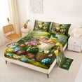 thumbnail image 2 of Erosebridal Cute Green Gnome Kids Queen Sheet Sets, Easter Eggs Flower Bed Set, 4 Pieces, 2 of 5