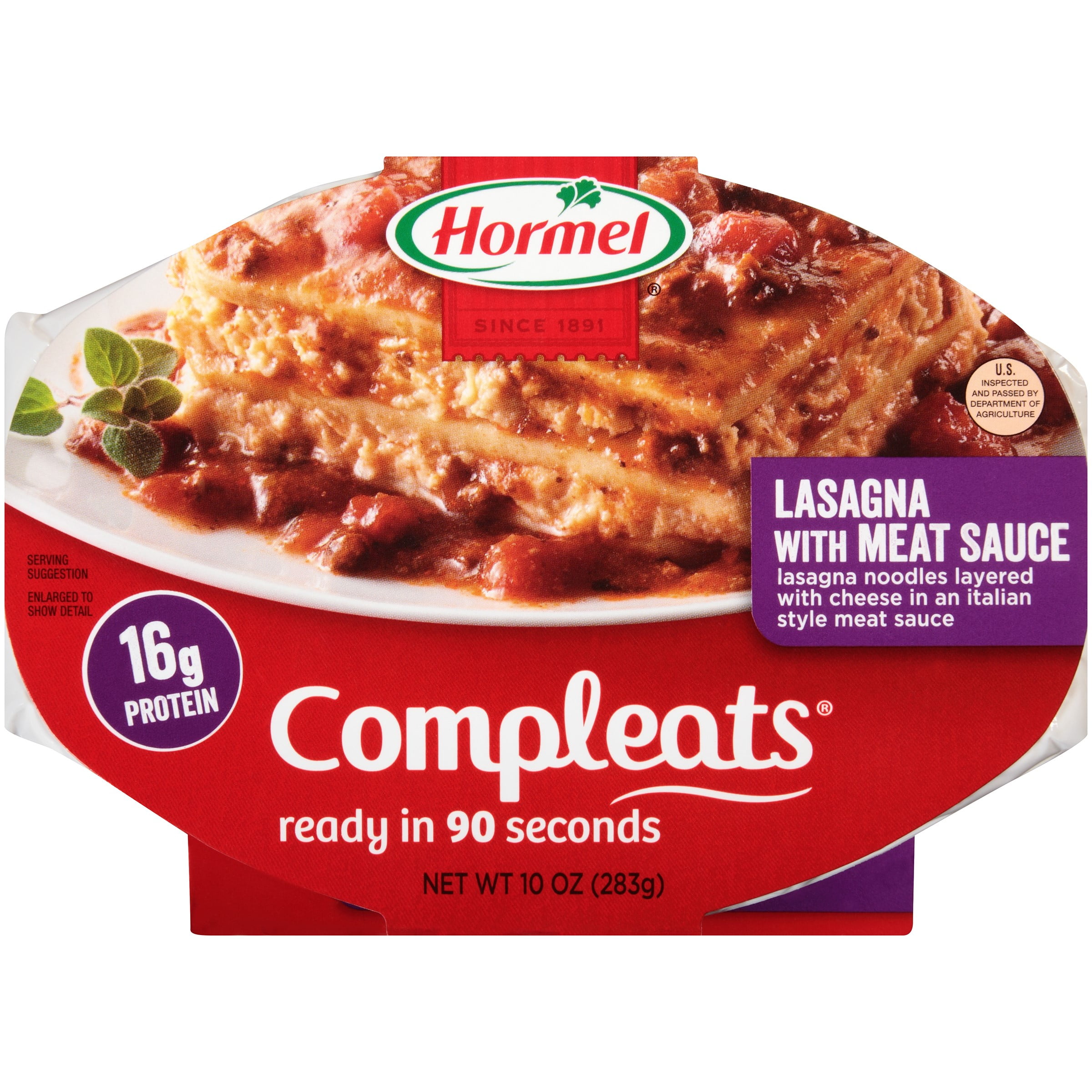 Hormel Compleats Lasagna with Meat Sauce, 10 Oz