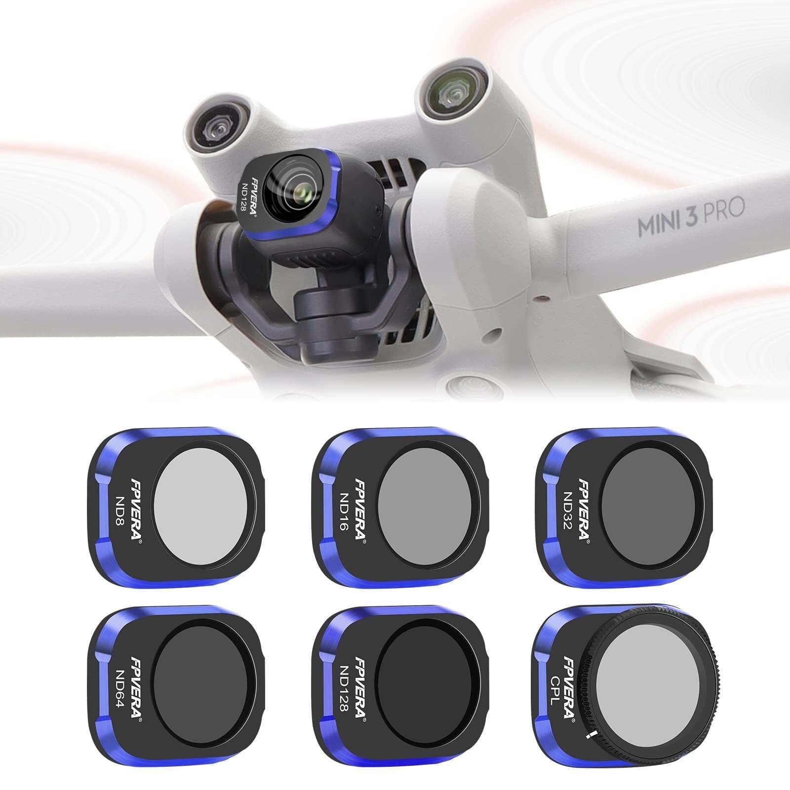 LiteBee 6Pcs Drone Camera Lens Filter Accessories Polarized CPL Filter with Aluminum Alloy Frame & 32-Layer Coating HD AGC Optical Glass ND Filter Set for DJI Mini 3 Pro