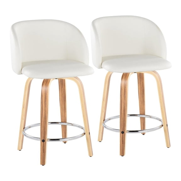 LumiSource Fran 24" Fixed-Height Counter Stool - Set of 2