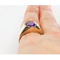 thumbnail image 2 of Natural Certified Purple Amethyst Gemstone 925 Sterling Silver 14K Yellow Gold Plated Handamde Ring For Woman And Men's Birthstone gift Ring, 2 of 3