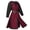 Red, variant on Larp Cosplay Costume, Two Tone Medieval Outfit, Medieval Knight Tunic Surcoat, Long Sleeve Two Tone Split Hem Renaissance Knight Costume Robe With Belt, Multi Color Larp Warrior Cosplay Dress, Red L