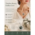 thumbnail image 2 of TANGPOET Black Pearl Necklace 925 Sterling Silver Tahitian Black Pearl Necklace Freshwater Jewelry Inlaid Birthday Present Gifts for Women Mother Wife, 2 of 5