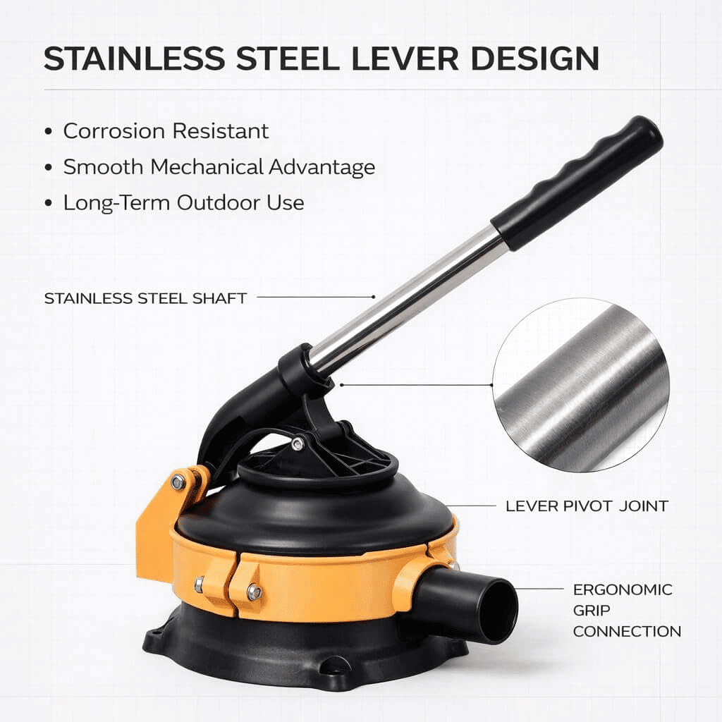Manual Hand Water Pump with Stainless Steel Lever Non-Electric Heavy Duty Well Pump for Garden Irrigation Emergency Backup Farm Water Lifting