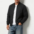 thumbnail image 4 of Mens Bomber Jacket Lightweight Casual Golf Windbreaker Full Zip Up Jackets for Men with Pockets Men's Business Solid Color Casual Jacket, 4 of 5