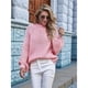 thumbnail image 4 of Suéteres de Cuello Alto para Mujer, Suéteres Casuales de Larga, Suéteres Sueltos de Punto Grueso. Rosa L, 4 of 10