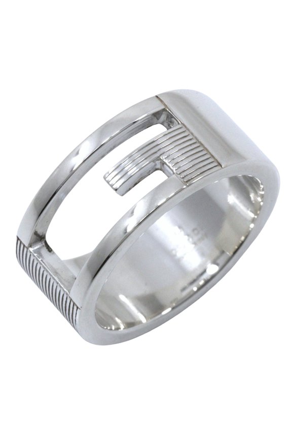 Pre-Owned Gucci Branded G ring, size 8.5, made of 925 sterling silver, approximately 6.7g,...