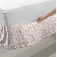 thumbnail image 2 of Floral Bed Skirt, Rhythmic Triangles Rose Petals Motifs in Simplistic Composition on Plain Backdrop, Elastic Bedskirt Dust Ruffle Wrap Around for Bedding Decor, 4 Sizes, White Blush, by Ambesonne, 2 of 2