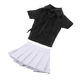 thumbnail image 3 of Ropa para figuras femeninas a escala 1/12, figuras de acción, ropa, falda corta, camisa y , hecha a mano, disfraz en miniatura para femeninas Camisa negra, 3 of 8