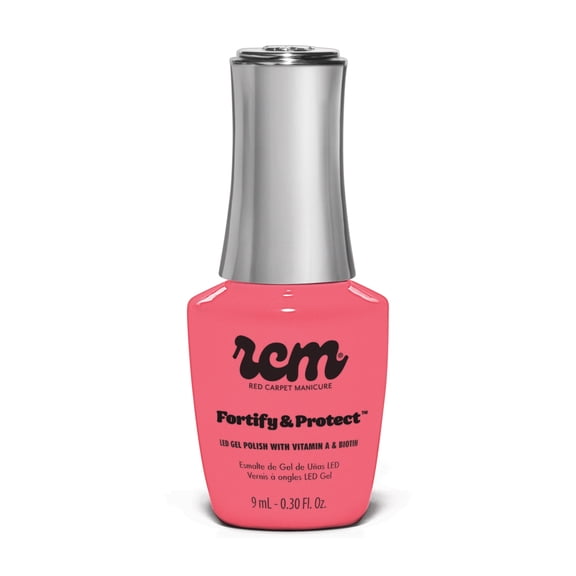 Red Carpet Manicure Fortify & Protect Pink Pearl Gel Polish for Strong, Healthy Nails - Infused with Vitamin A & Biotin - (Fairytale Ending) Led Nail Gel Color, 0.3 Fl Oz