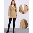 thumbnail image 2 of DARING DIVA Women's Winter Peacoat Notch Lapel Trench Double Breasted Coats S Khaki, 2 of 5