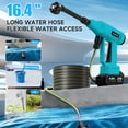 thumbnail image 4 of Cordless Pressure Washer, 700PSI Portable Power Washer with LED Display, 2.1GPMPower Cleaner with 6-in-1 Adjustable Nozzle，16.4ft Hose for Cars/Patios, Blue, 4 of 13