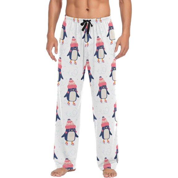 GZHJMY Penguin Pajama Pants for Men, Lounge Pants Lightweight Men Pajama Bottoms with Drawstring Pockets, Christmas New Year Birthday Gifts, XX-Large