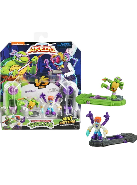 Akedo Teenage Mutant Ninja Turtles Mini Battling Warriors Donatello vs Baxter Stockman Pack, Ages 6+