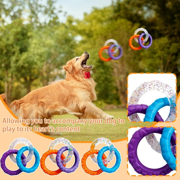 Dog 3-Ring Tug Dog Toy,Pull Toy for Training and Teeth Cleaning for Small Medium Large Dogs,Interactive Tug of War Dog Chew Toy for Aggressive Chewer