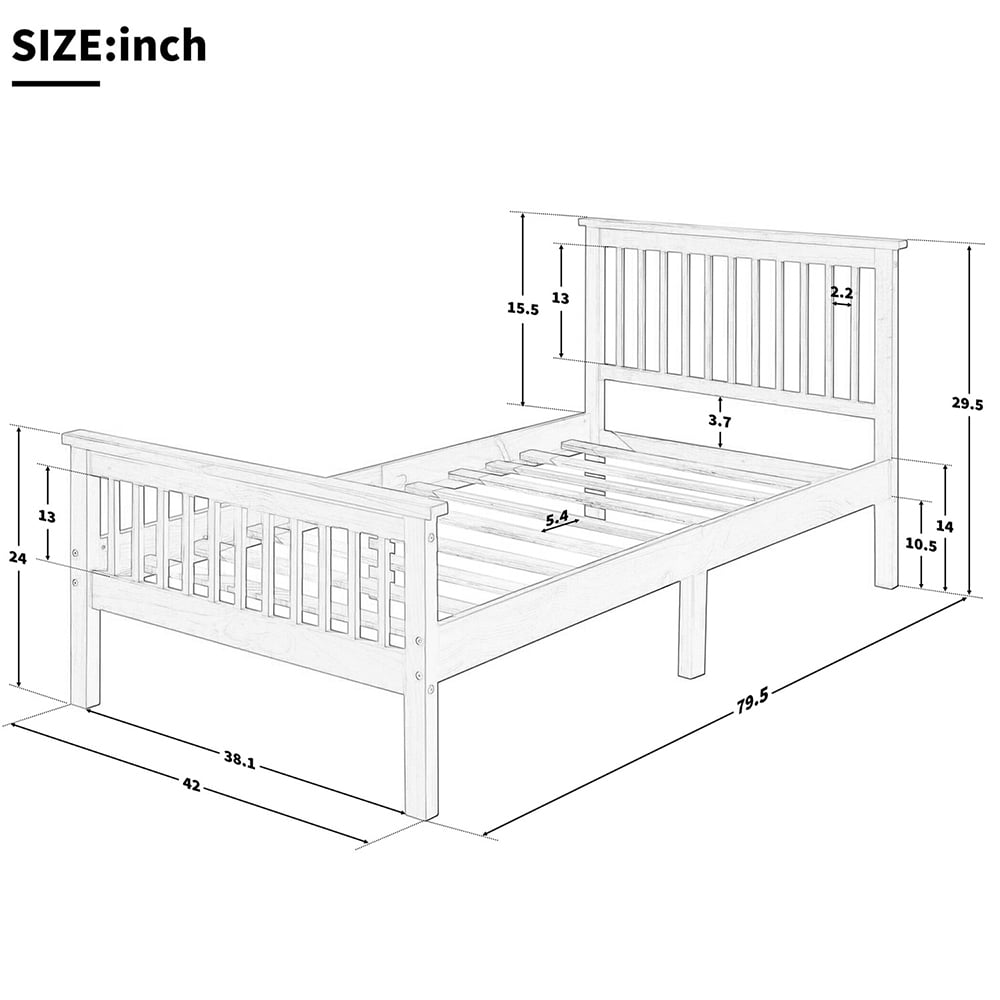 Sale Classic Wood Platform Beds with Headboard and Footboard, Espresso