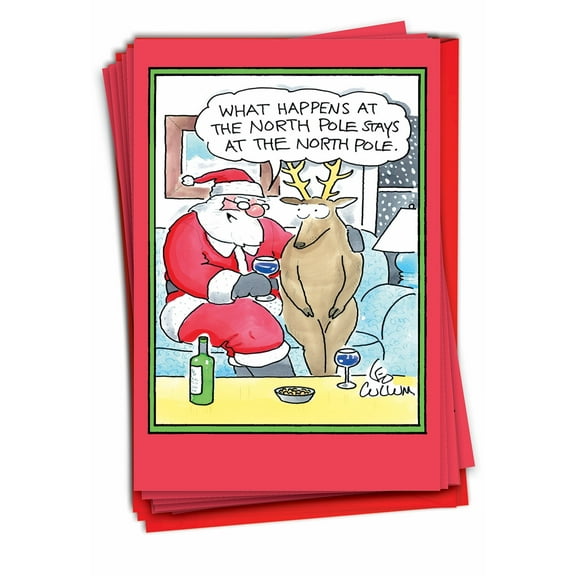 12 Funny Merry Christmas Cards Pack (1 Design, 12 Cards) - Secret Santa