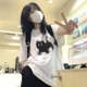thumbnail image 3 of Camisetas de manga corta con estampado estético Y2k para mujer, ropa de calle básica, Tops holgados que combinan con todo, camiseta informal Harajuku de gran tamaño con cuello redondo, 3 of 5