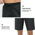 thumbnail image 3 of BeautyIn High Waist Swim Shorts Solid Swimsuit Bottoms with Pokects, 3 of 7