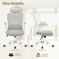 thumbnail image 3 of COOLHUT Office Chair Ergonomic Desk Chair, High Back Gaming Chair, Big and Tall Reclining Comfy Home Office Chair Lumbar Support Breathable Mesh Computer Chair Adjustable Armrests 400LBS, Light Gray, 3 of 12
