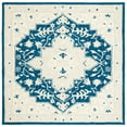 thumbnail image 6 of SAFAVIEH Micro-Loop Emilija Floral Bordered Wool Area Rug, Navy/Ivory, 5' x 5' Round, 6 of 10