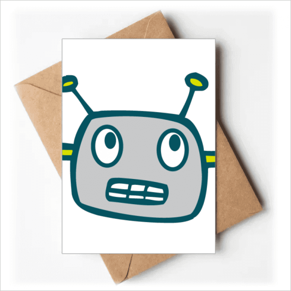 Universe And Alien Gray Robot Greeting Cards You are Invited