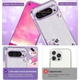 thumbnail image 5 of for Google Pixel 9 Pro XL Case Clear Glitter Shiny Aesthetic Google Pixel 9 Pro XL Phone Case Silicone Soft Floral Transparent Shockproof Cover Purple Slim for Women (Silver-Purple), 5 of 14