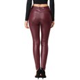 thumbnail image 3 of INSPIRE CHIC Women's Faux Leather Skinny High Waisted Pants XS Burgundy, 3 of 6