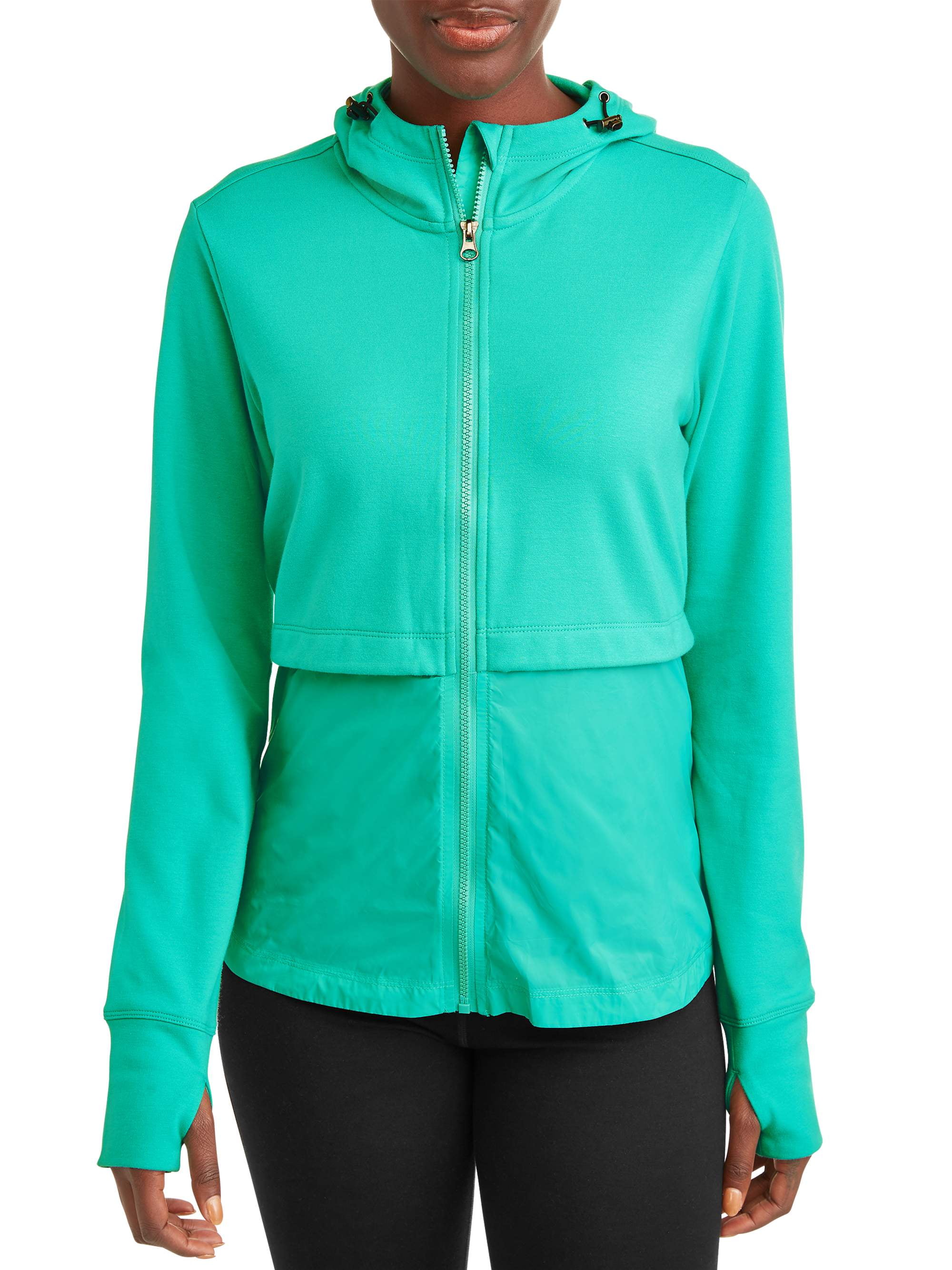 Athletic Works Women's Active Performance Knit Woven Zip Front Jacket