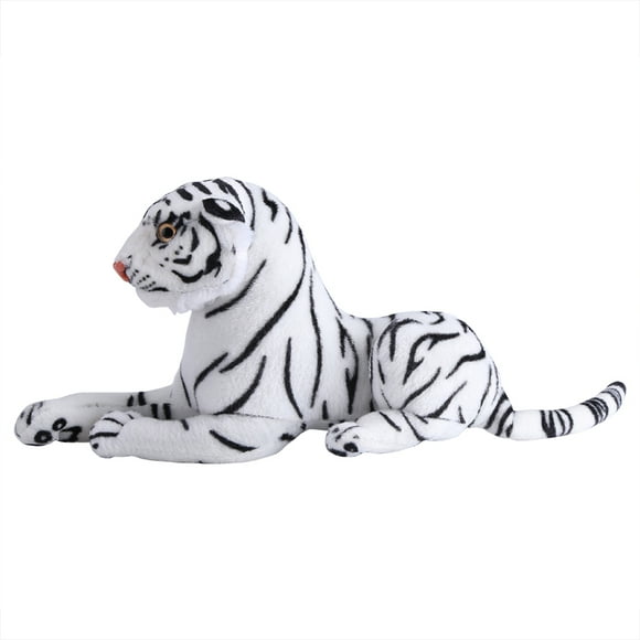 FAGINEY Tigre en Peluche Artificiel Animal Réaliste Grand Félin Blanc Coussin Jouet en Peluche Doux, Tigre en Peluche Artificiel, Jouet Tigre Artificiel Blanc