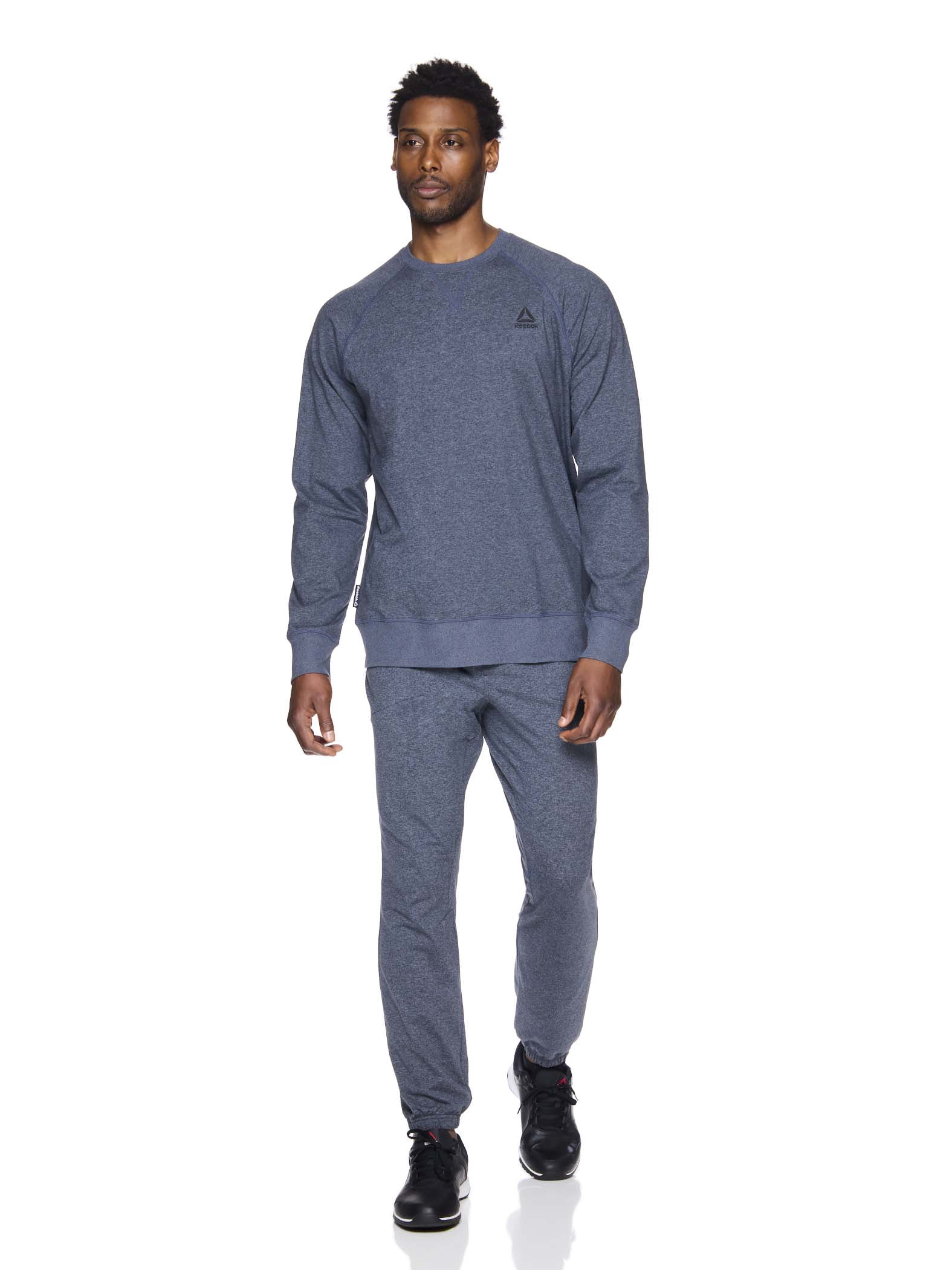 Reebok Mens and Big Mens Off the Grid Fleece Crewneck Sweatshirt, up to Sizes 3XL