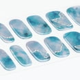 thumbnail image 4 of DANNI & TONI Semi Cured Gel Nail Strips Blue (Marble Canyon) Tie-dye Gel Nail Stickers Silver Glitter Nail Wraps 28 Stickers, 4 of 8
