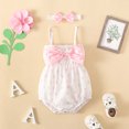 thumbnail image 2 of JIUKE Baby Girl Clothes Sleeveless Polka Print Romper Bodysuit Headband Infant Newborn 2 Piece Outfits, 2 of 8