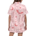 thumbnail image 4 of Ulitacool Womens Halloween Pajamas Set Short Sleeve Lapel Sleepwear Shirts Pants Stylish Round Neck Tops Shorts Lapel Button Down 2 Pieces Pjs Set Sleepwear Durable Nightwear Light Blue Xxl, 4 of 5