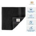 thumbnail image 3 of Casa Platino Washcloths 12 Pack, Luxury Soft and Quick Dry Bathroom Washcloths, 13"x13" Black Wash Cloths - Black, 3 of 6