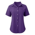 thumbnail image 4 of Beach Vacation Clothes for Women, Shirts for Women, Trendy Women's Short Sleeve Pocket Button Tee Casual Blouse Top for Daily Wear Fashion, 4 of 5
