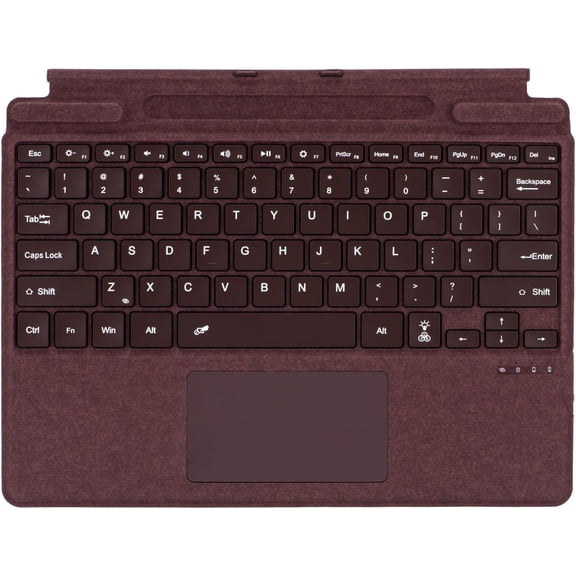 Detachable Bluetooth Type Cover 13 inch with Touchpad & Pen Holder for Surface Pro Copilot 11th, Pro 11/10/9/8, Pro X,Burgundy