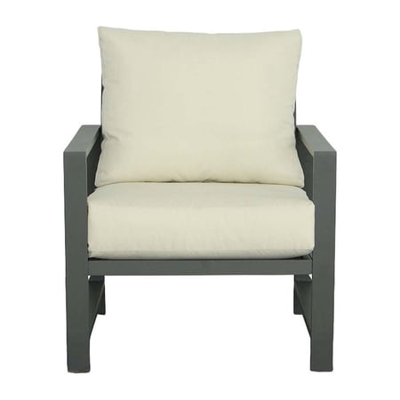 Progressive Furniture Edgewater Set of 2 Outdoor Chairs in Gray Aluminum/Beige