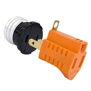 2 Prong to 3 Prong Adapter, Polarized Outlet, Light Bulb to Outlet Socket Adapter, E26 Light Socket Plug Adapter