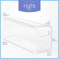 thumbnail image 3 of primebox Plastic Food Storage 2 Pack Clear Container Bin with Handles for Organizing Kitchen, Pantry, Refrigerator, Freezer, Pantry, Cabinet, Closet, Bathroom. 14”x4”x5”, 3 of 7